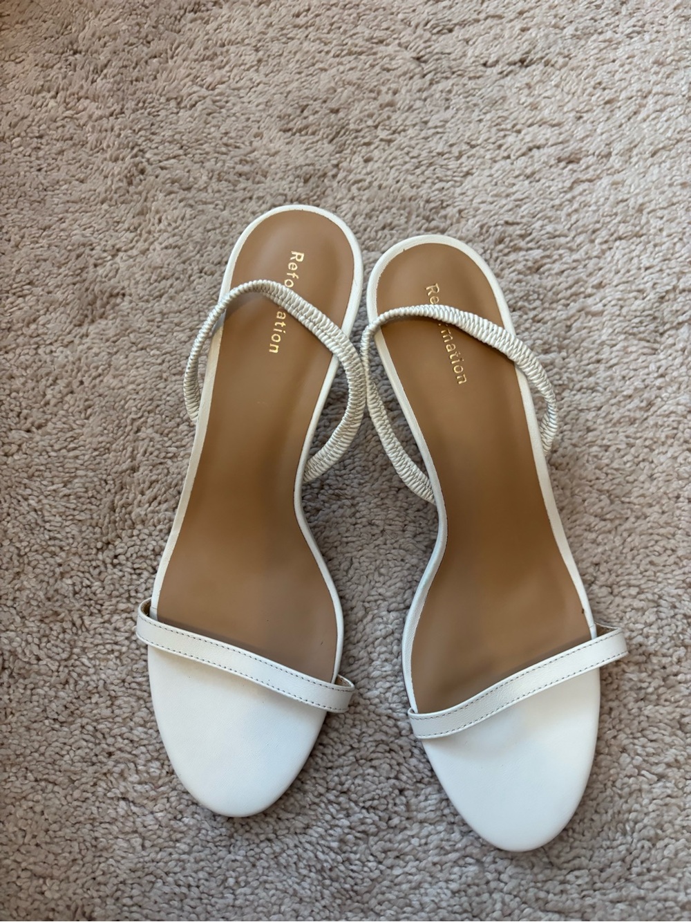 Reformation White Glena Sandals